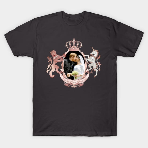 Royal Wedding Kiss, Rose Gold T-Shirt by PixDezines